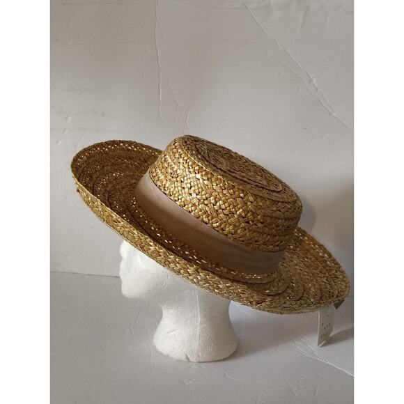 A New Day Straw Boat Hat Natural OS - Picture 2 of 4